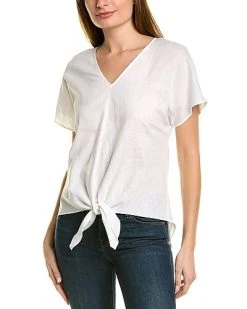 Vince Camuto Tie Front Linen-Blend Top Women