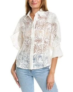 Gracia Ruffle See Through Blouse Women