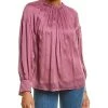Vince Shirred Neck Silk Blouse Women -Halston Kel Shop 1411661397 RLLD 1
