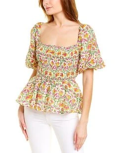Ash & Eden Rucha Puff Sleeve Blouse Women