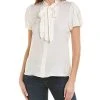 Elie Tahari Neck Ruffle Silk Shirt Women -Halston Kel Shop 1411717889 RLLD 1