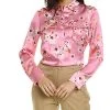 Elie Tahari Field Floral Satin Silk Blouse Women -Halston Kel Shop 1411724427 RLLD 1