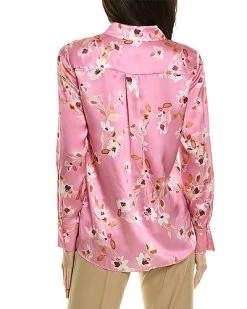 Elie Tahari Field Floral Satin Silk Blouse Women -Halston Kel Shop 1411724427 RLLD 2
