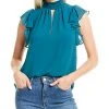 1.STATE Flutter Sleeve Smocked Top Women -Halston Kel Shop 1411806030 RLLD 1
