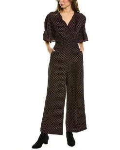 Max Studio Mocked Waist Bubble Crepe Jumpsuit Women