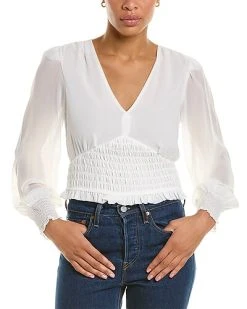 1.STATE Smocked Waist Blouse Women