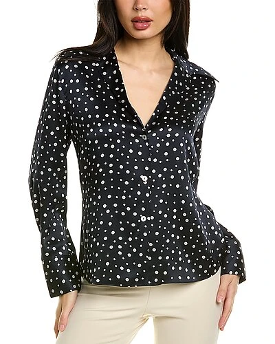 Vince Fitted Collar Silk Blouse Women 3 Vince Fitted Collar Silk Blouse Women