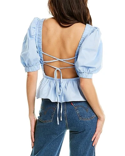 Bardot Peplum Poplin Top Women 4 Bardot Peplum Poplin Top Women - Image 2