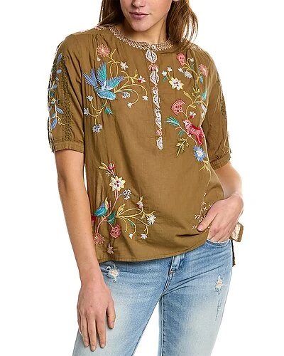 Johnny Was Zanzibar Short Sleeve Prairie Blouse Women 3 Johnny Was Zanzibar Short Sleeve Prairie Blouse Women