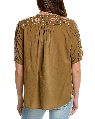 Johnny Was Zanzibar Short Sleeve Prairie Blouse Women 4 Johnny Was Zanzibar Short Sleeve Prairie Blouse Women - Image 2
