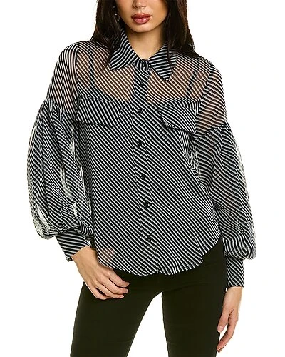 Gracia Sheer Puff Sleeve Top Women 3 Gracia Sheer Puff Sleeve Top Women