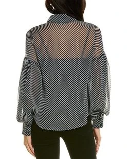 Gracia Sheer Puff Sleeve Top Women 6 Gracia Sheer Puff Sleeve Top Women -Halston Kel Shop 1411859407 RLLD 2