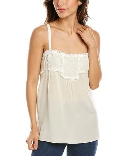 Rebecca Taylor Patchwork Lace Silk Cami Women