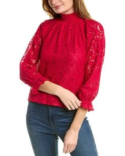 1.STATE Smocked Neck Top Women