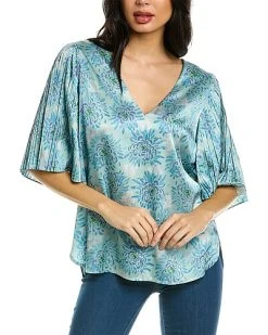 Rebecca Taylor Astera Fleur Pleated Top Women