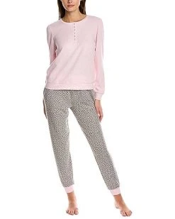 Splendid Puff-Sleeve Henley Jogger Set Women