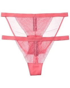 DKNY 2pk Softest Lace Thong & Bikini Women
