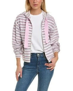 Roller Rabbit Sunrise Stripe Blair Zip Up Hoodie Women